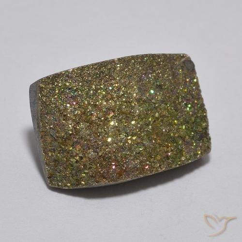 Pyrite arc-en-ciel Multicolore naturelle Baquette, 5.28 ct, Opaque