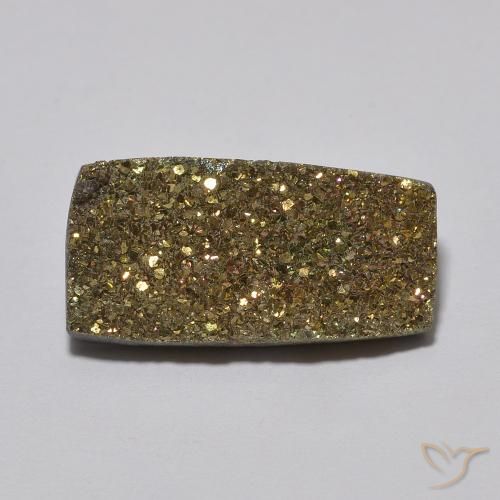 5.47ct Naturel Multicolore Pyrite arc-en-ciel, Baquette, Opaque