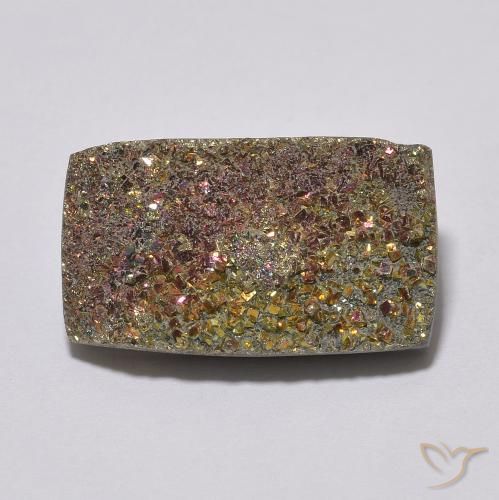Pyrite arc-en-ciel Multicolore naturelle Baquette, 7.91 ct, Opaque