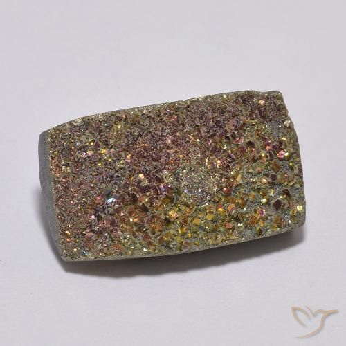 Pyrite arc-en-ciel Multicolore naturelle Baquette, 7.91 ct, Opaque
