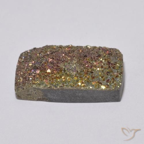 Pyrite arc-en-ciel Multicolore naturelle Baquette, 7.91 ct, Opaque