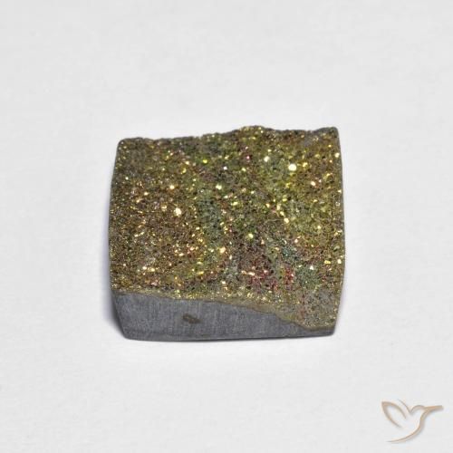 Pyrite arc-en-ciel Multicolore naturelle Carré, 8.26 ct, Opaque