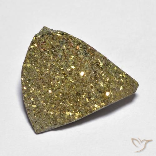 Pyrite arc-en-ciel Multicolore naturelle Trillion, 8.41 ct, Opaque