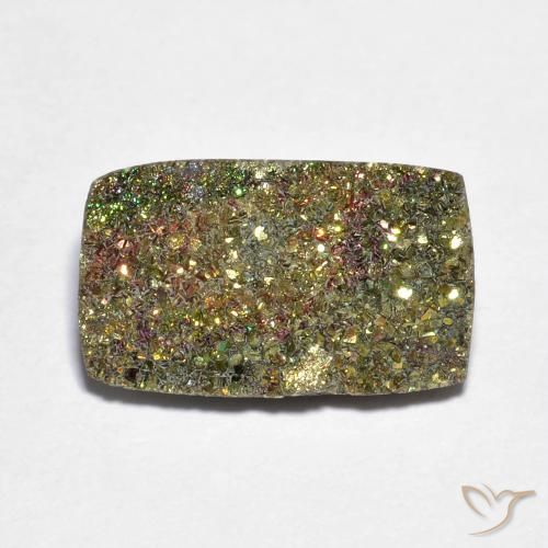 Pyrite arc-en-ciel multicolore naturelle baguette, 4,15 ct, opaque