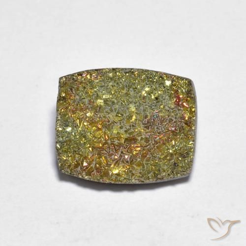 Pyrite arc-en-ciel multicolore naturelle baguette, 3,58 ct, opaque