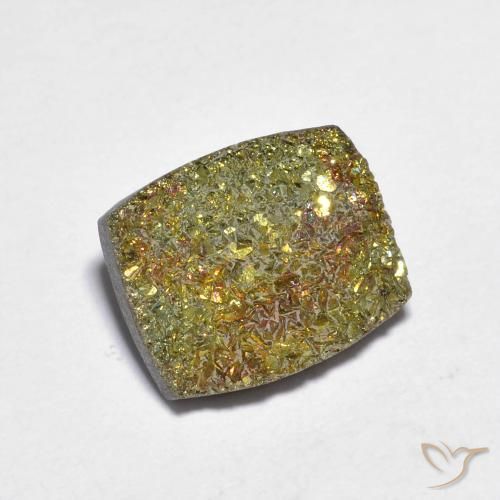 Pyrite arc-en-ciel multicolore naturelle baguette, 3,58 ct, opaque