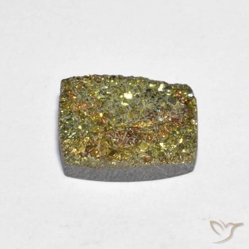 Pyrite arc-en-ciel multicolore naturelle baguette, 3,58 ct, opaque
