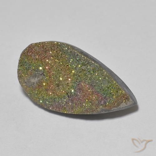 8.03ct Naturel Multicolore Pyrite arc-en-ciel, En forme de poire, Opaque