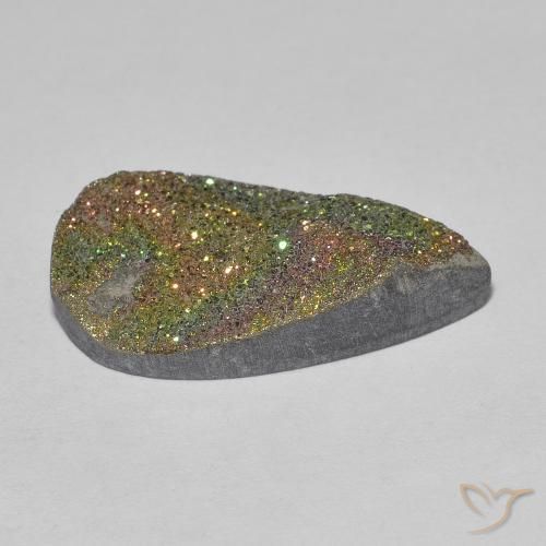 Pyrite arc-en-ciel Multicolore naturelle En forme de poire, 8.03 ct, Opaque