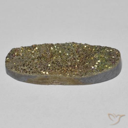 Pyrite arc-en-ciel Multicolore naturelle ovale, 9.77 ct, Opaque