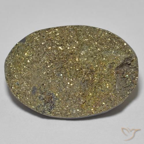 18.68ct Naturel Multicolore Pyrite arc-en-ciel, ovale, Opaque