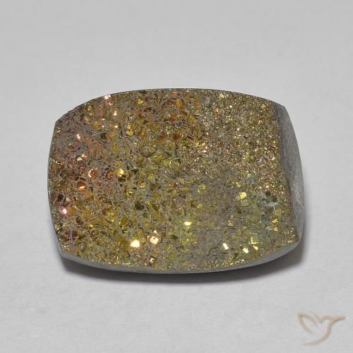 8.00ct Naturel Multicolore Pyrite arc-en-ciel, Coussin, Opaque