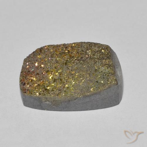 Pyrite arc-en-ciel Multicolore naturelle Coussin, 8.00 ct, Opaque
