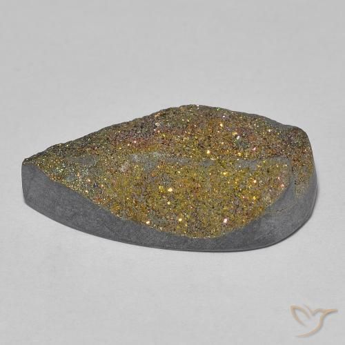 Pyrite arc-en-ciel Multicolore naturelle En forme de poire, 10.62 ct, Opaque