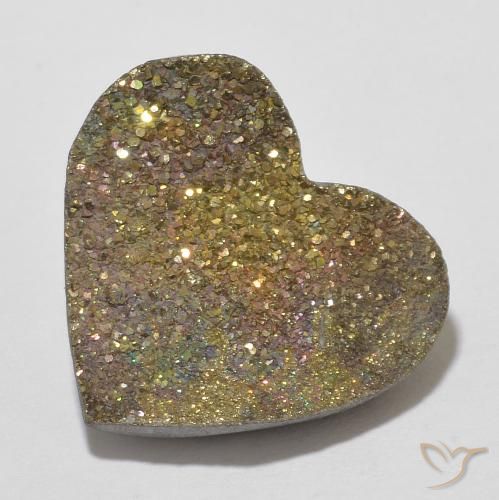Pyrite arc-en-ciel Multicolore naturelle Cœur, 7.36 ct, Opaque