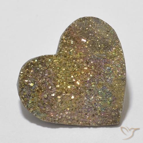Pyrite arc-en-ciel Multicolore naturelle Cœur, 7.36 ct, Opaque