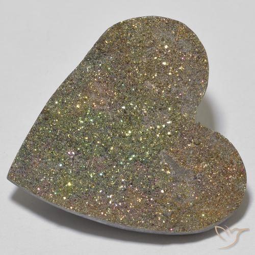 Pyrite arc-en-ciel Multicolore naturelle Cœur, 20.14 ct, Opaque