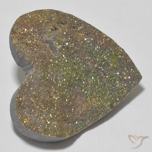Pyrite arc-en-ciel Multicolore naturelle Cœur, 20.14 ct, Opaque