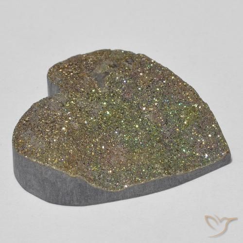 Pyrite arc-en-ciel Multicolore naturelle Cœur, 20.14 ct, Opaque