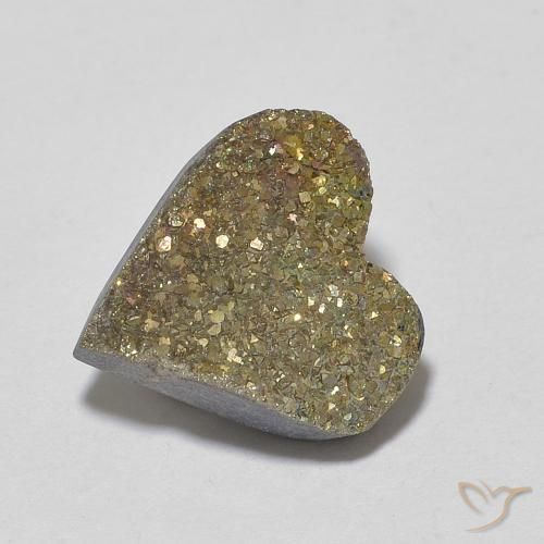 Pyrite arc-en-ciel Multicolore naturelle Cœur, 4.50 ct, Opaque