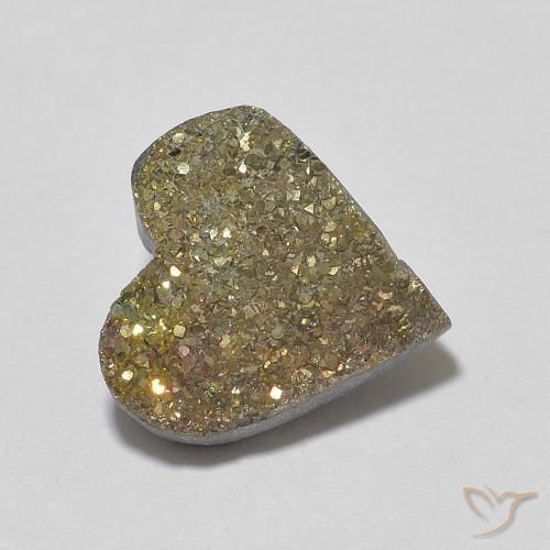 Pyrite arc-en-ciel Multicolore naturelle Cœur, 4.50 ct, Opaque