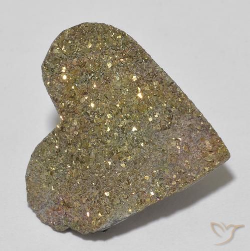 Pyrite arc-en-ciel Multicolore naturelle Cœur, 13.67 ct, Opaque