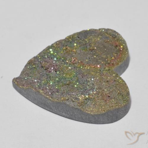Pyrite arc-en-ciel Multicolore naturelle Cœur, 17.87 ct, Opaque