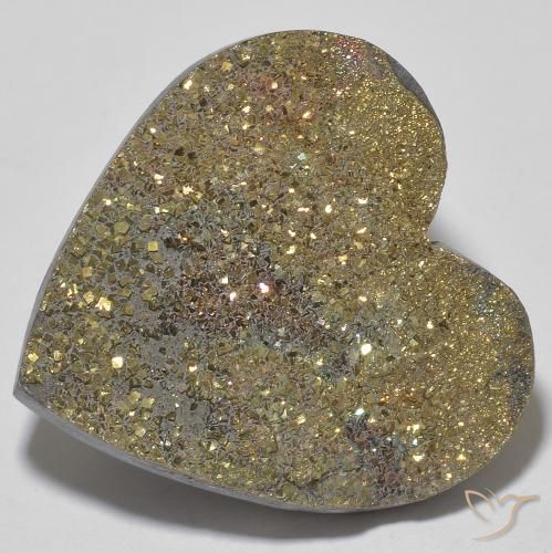 Pyrite arc-en-ciel Multicolore naturelle Cœur, 28.68 ct, Opaque
