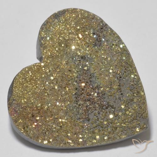 Pyrite arc-en-ciel Multicolore naturelle Cœur, 28.68 ct, Opaque