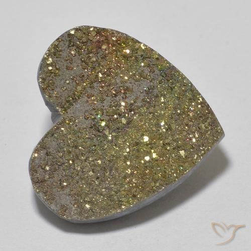 Pyrite arc-en-ciel Multicolore naturelle Cœur, 17.04 ct, Opaque