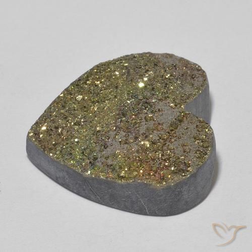 Pyrite arc-en-ciel Multicolore naturelle Cœur, 17.04 ct, Opaque