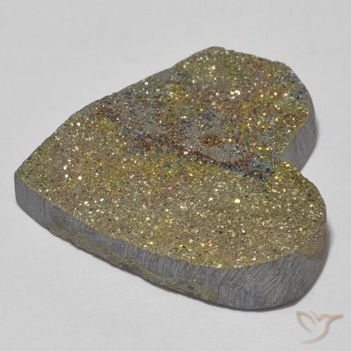 Pyrite arc-en-ciel Multicolore naturelle Cœur, 26.19 ct, Opaque