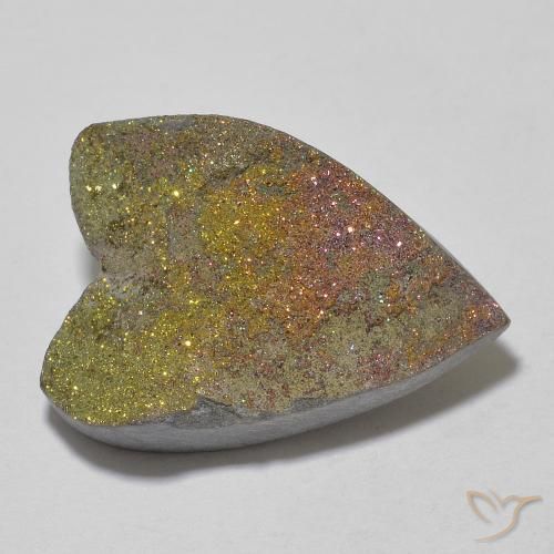 Pyrite arc-en-ciel Multicolore naturelle Cœur, 12.80 ct, Opaque