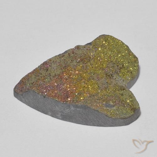 Pyrite arc-en-ciel Multicolore naturelle Cœur, 12.80 ct, Opaque