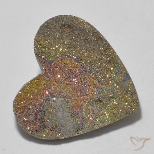 Pyrite arc-en-ciel Multicolore naturelle Cœur, 9.21 ct, Opaque