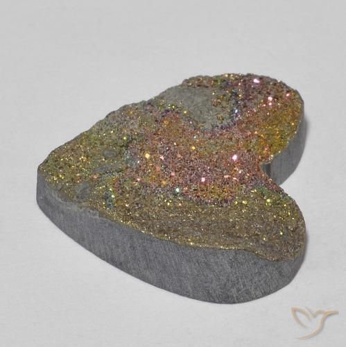 Pyrite arc-en-ciel Multicolore naturelle Cœur, 9.21 ct, Opaque