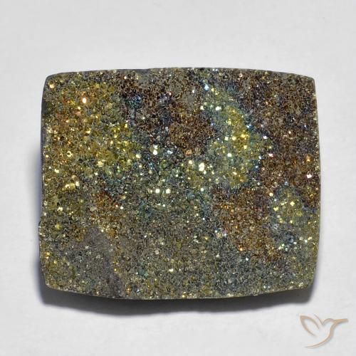 Pyrite arc-en-ciel Multicolore naturelle Baquette, 14.02 ct, Opaque