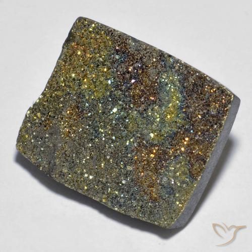 Pyrite arc-en-ciel Multicolore naturelle Baquette, 14.02 ct, Opaque