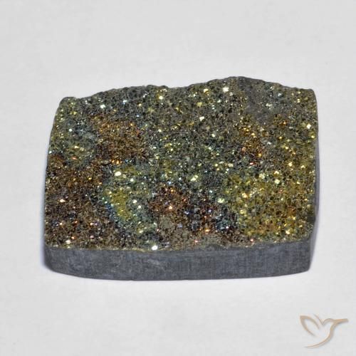 Pyrite arc-en-ciel Multicolore naturelle Baquette, 14.02 ct, Opaque