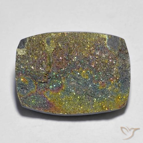 16.03ct Naturel Multicolore Pyrite arc-en-ciel, Coussin, Opaque