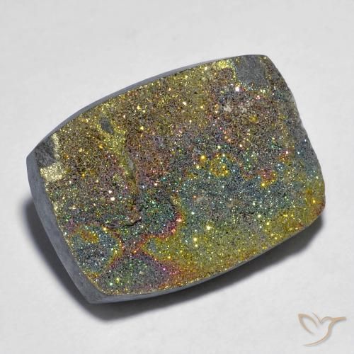 Pyrite arc-en-ciel Multicolore naturelle Coussin, 16.03 ct, Opaque