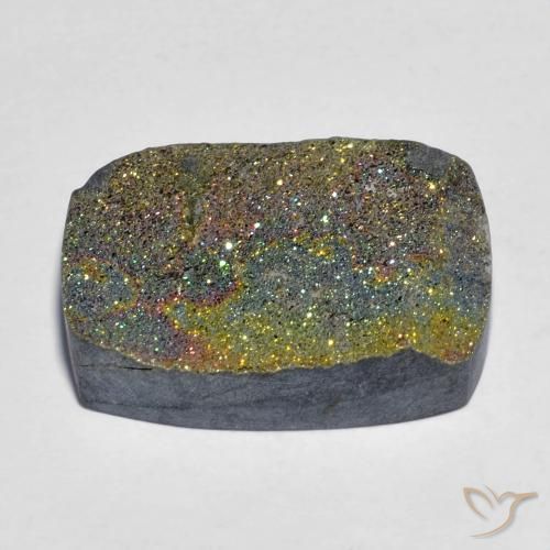 Pyrite arc-en-ciel Multicolore naturelle Coussin, 16.03 ct, Opaque
