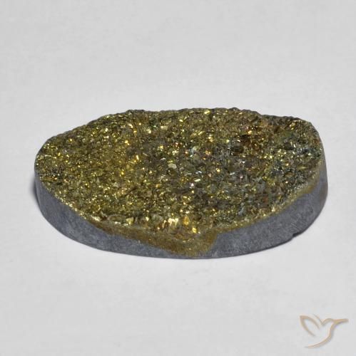 Pyrite arc-en-ciel Multicolore naturelle ovale, 12.47 ct, Opaque