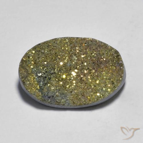Pyrite arc-en-ciel Multicolore naturelle ovale, 11.75 ct, Opaque
