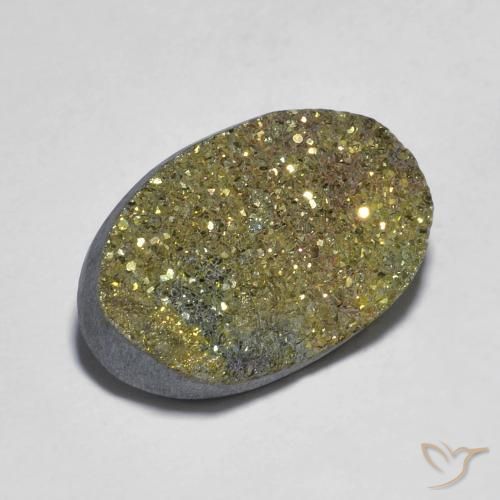 Pyrite arc-en-ciel Multicolore naturelle ovale, 11.75 ct, Opaque
