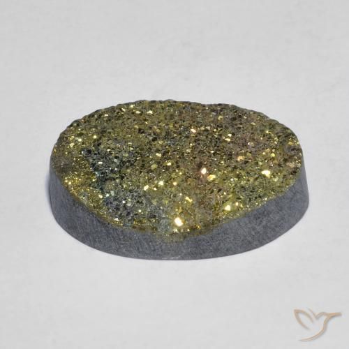 Pyrite arc-en-ciel Multicolore naturelle ovale, 11.75 ct, Opaque