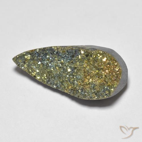 Pyrite arc-en-ciel Multicolore naturelle En forme de poire, 6.64 ct, Opaque