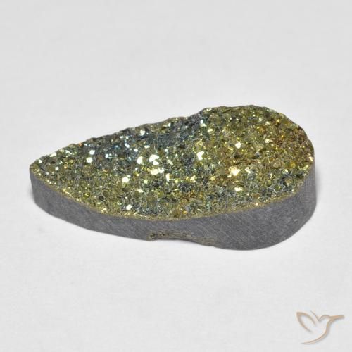Pyrite arc-en-ciel Multicolore naturelle En forme de poire, 6.64 ct, Opaque