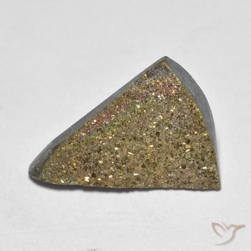 6.37ct Naturel Multicolore Pyrite arc-en-ciel, Trillion, Opaque