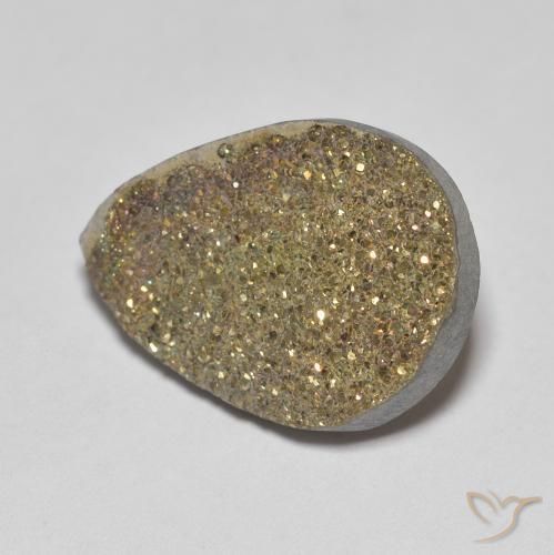 Pyrite arc-en-ciel Multicolore naturelle En forme de poire, 6.60 ct, Opaque